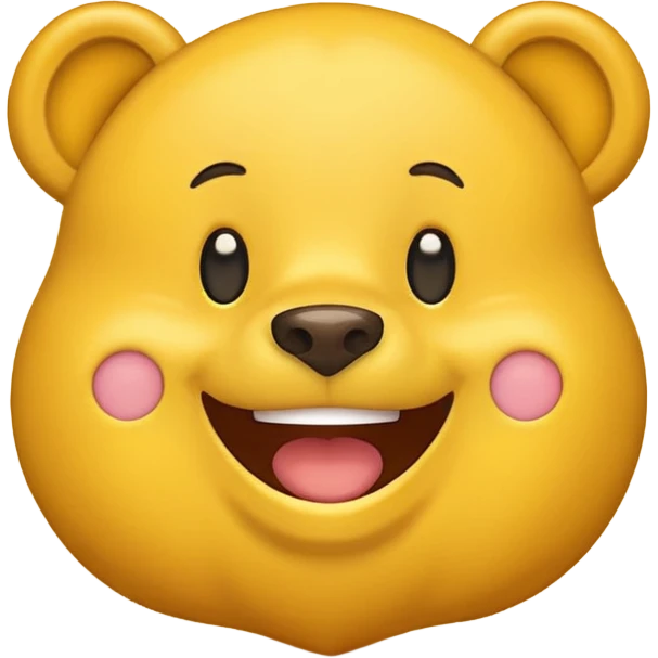 yellow happy emoji with bear emoji