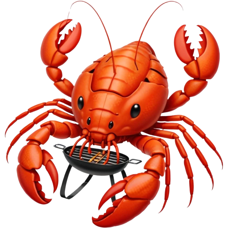 Crayfish cooking a bbq emoji