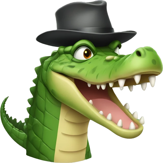 Crocodile with a hat emoji