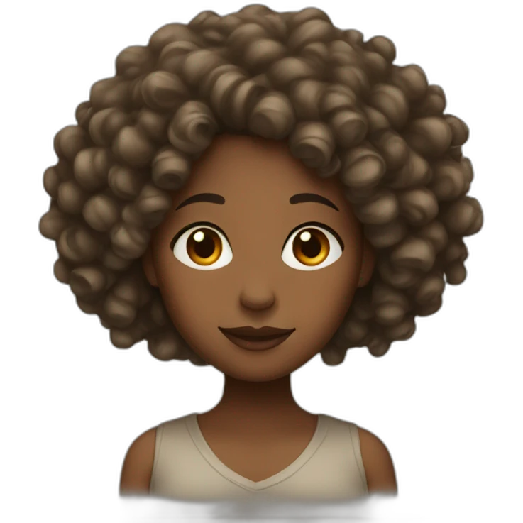 black woman with curly hair emoji