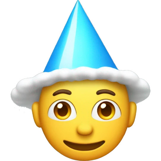 A guy with a birthday hat with lighting cloud floating abov his head emoji