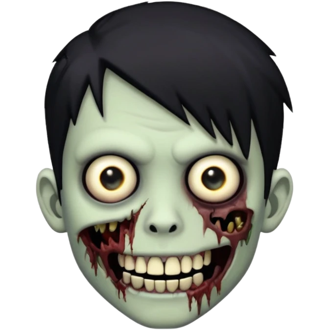 boy zombie with black hair emo Whith black grillz emoji