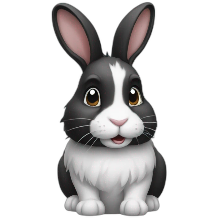 Black and white rabbit emoji