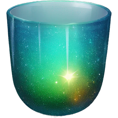 Sparkly glossy jewel toned glass sparkly cup emoji