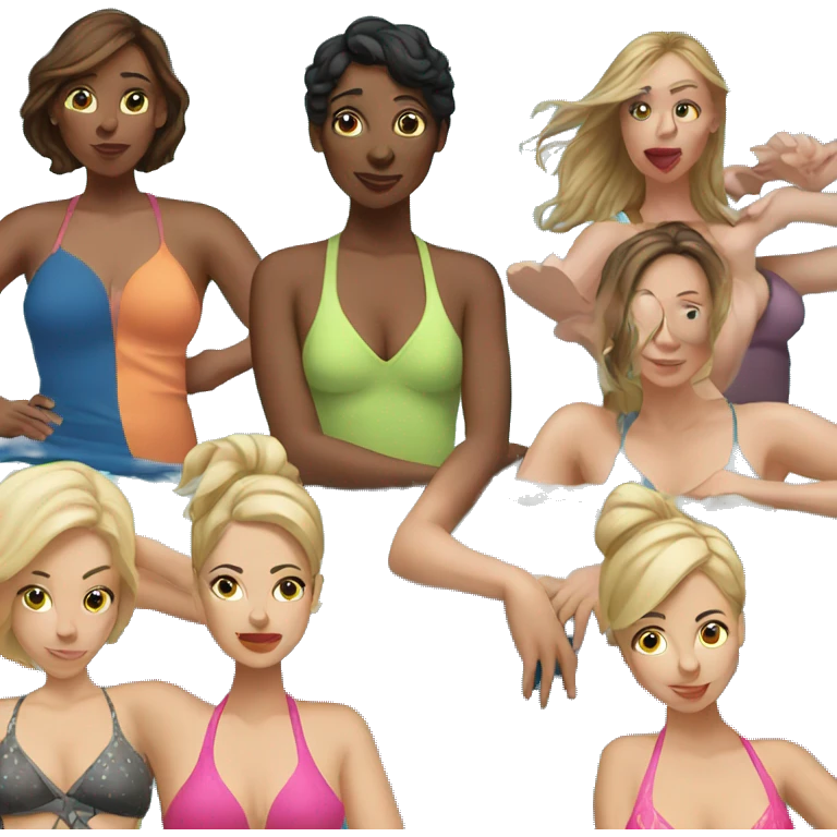 36 year old women cartoon women in pool  emoji