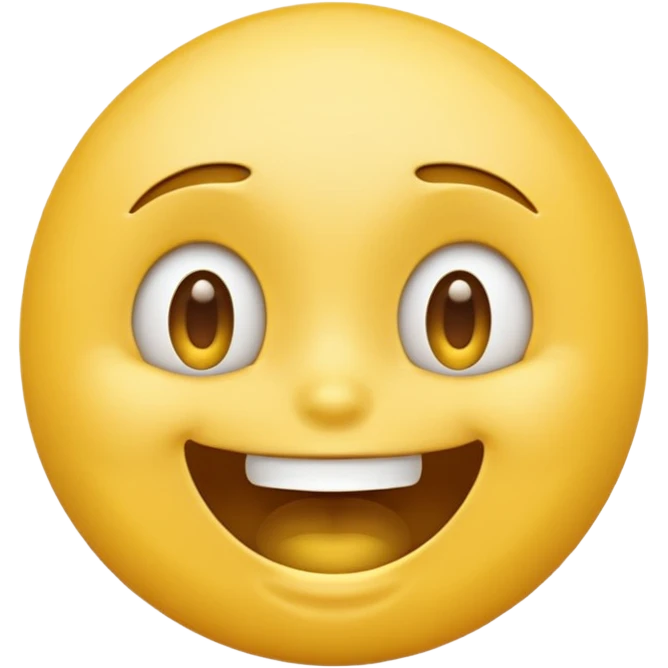 Default yellow head emoji squinting with open mouth and top teeth showing emoji