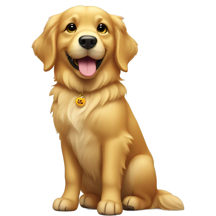 Golden retriever showing a thumbs up emoji