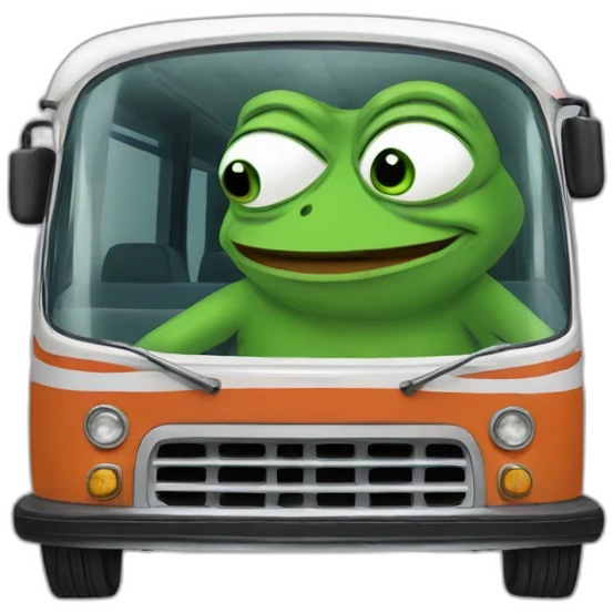 pepe the frog in a bus emoji