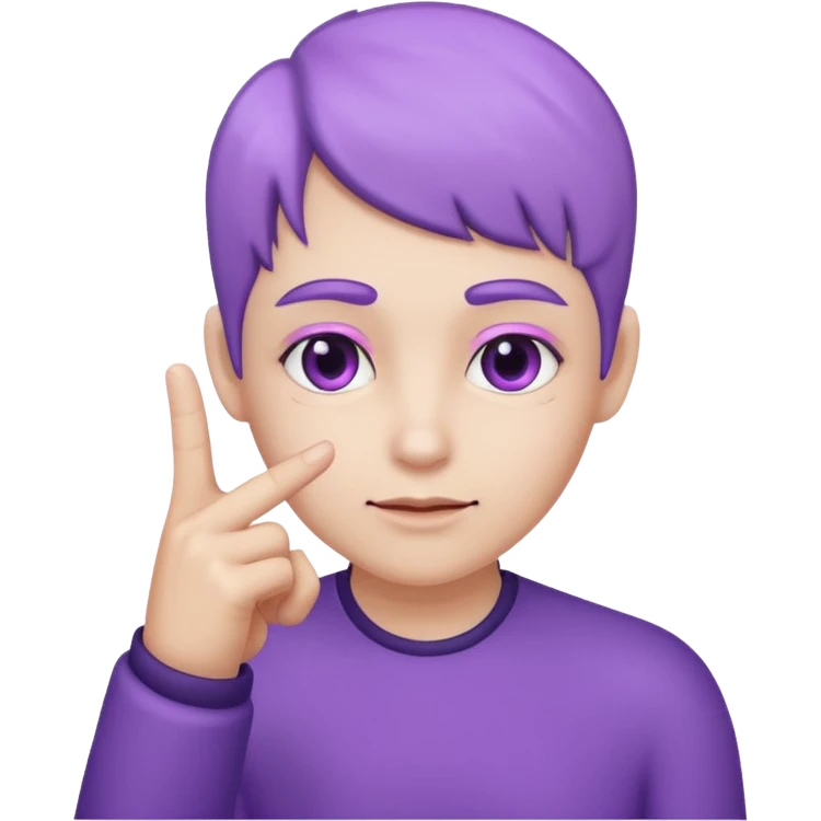 Main violette avec l’Index lever no background emoji