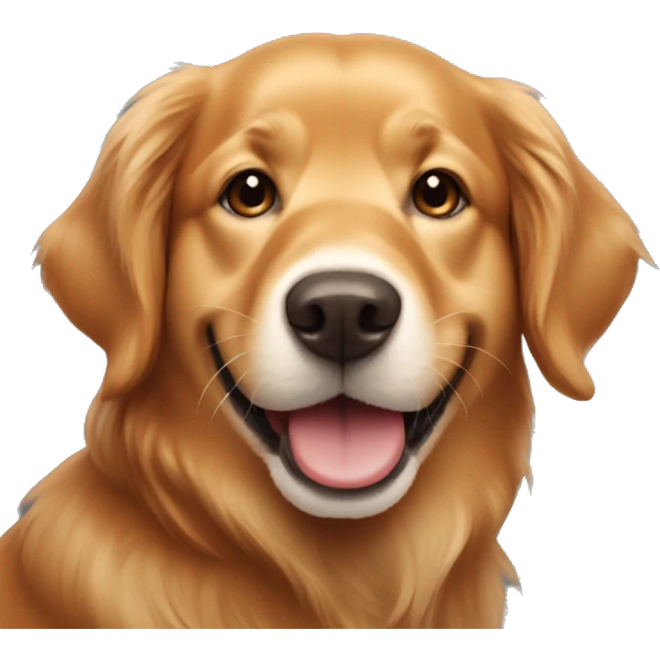 red golden retriever smiling  emoji