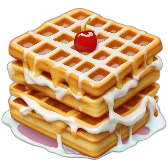 waffle cake with condensed milk emoji