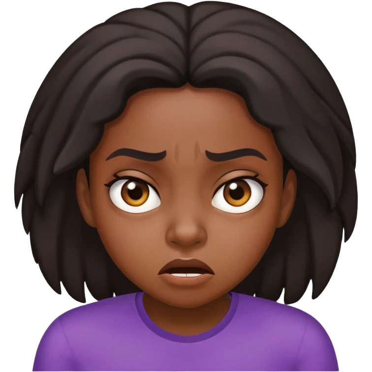 Black girl looking confused and angry  emoji