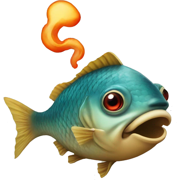 Fish smoking a cigar emoji