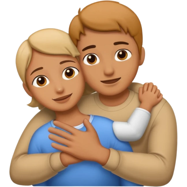 two hands giving a supportive hug emoji