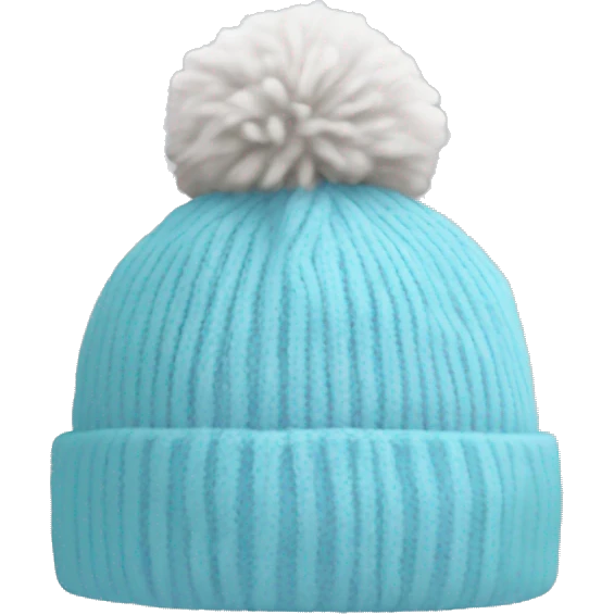 Hat with pompom light Blue  emoji