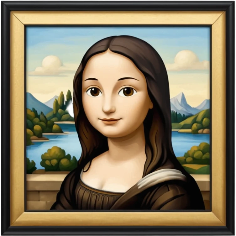 paint of Louvre giocanda frame more similar to a famousnpaint in Paris Louvre  emoji