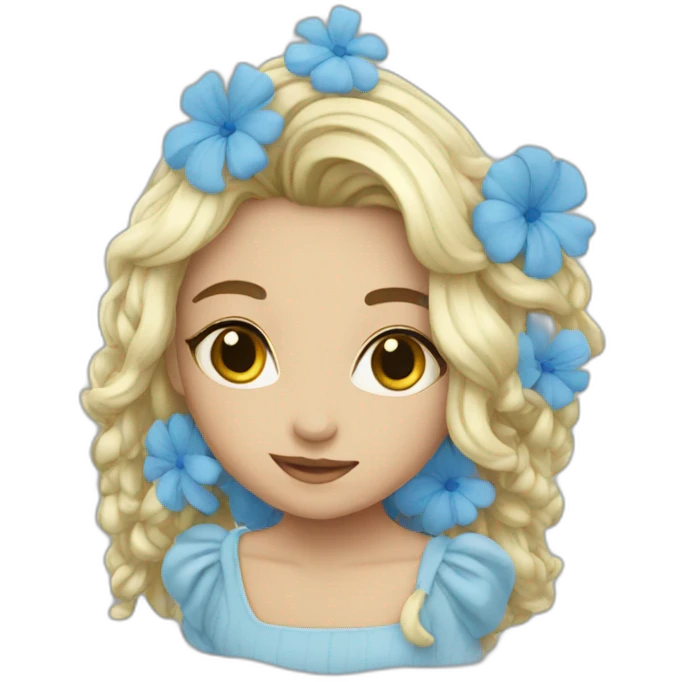 Fleur bleu emoji