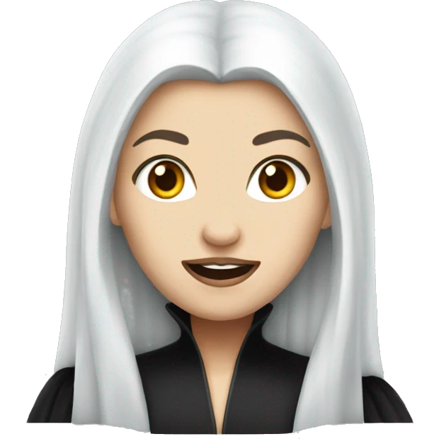 female dracula long white haie emoji