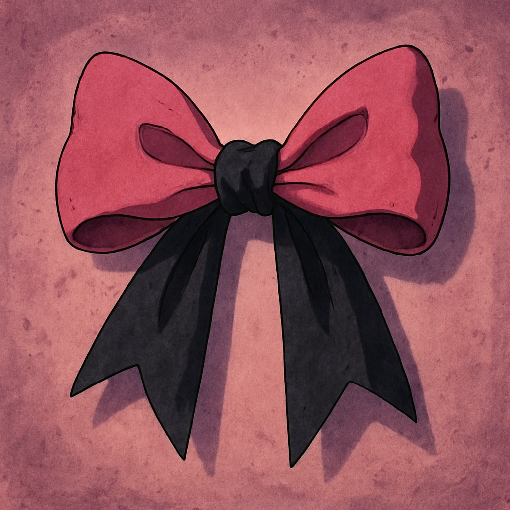 pink and black gothic bow emoji