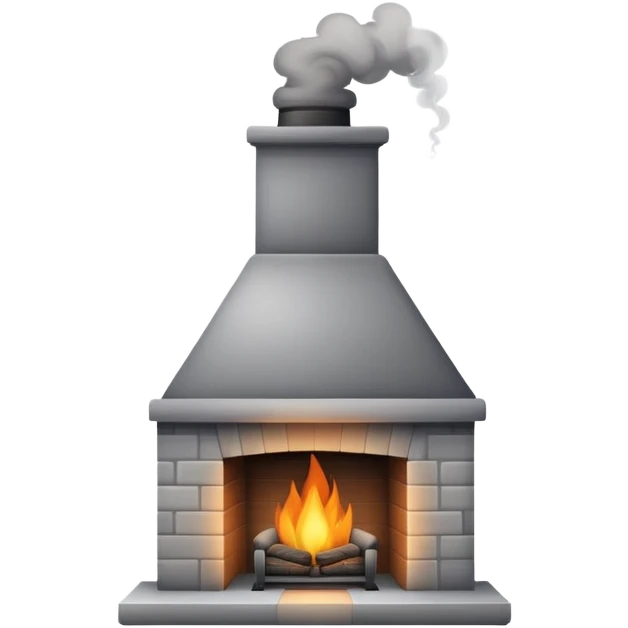 a cosy fireplace with a chimney and smoke rising from the chimney emoji
