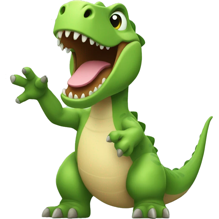 Dinosaur saying hi emoji