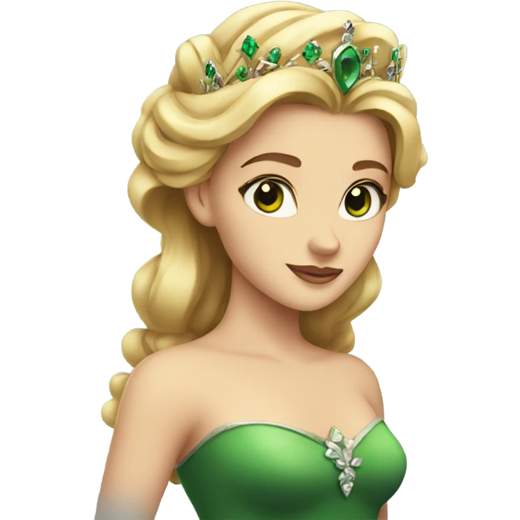 Belle with Green eyes and a Crown emoji
