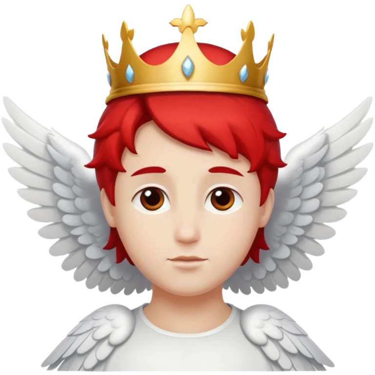 an angel with a red crown on his head, 4 wings emoji