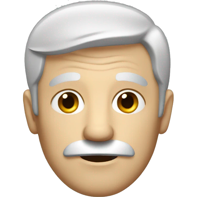 old white man, with short, dark-grey hair, with a dark circle moustache emoji