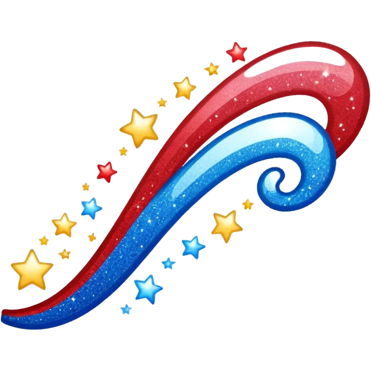 glitter red and blue raio emoji