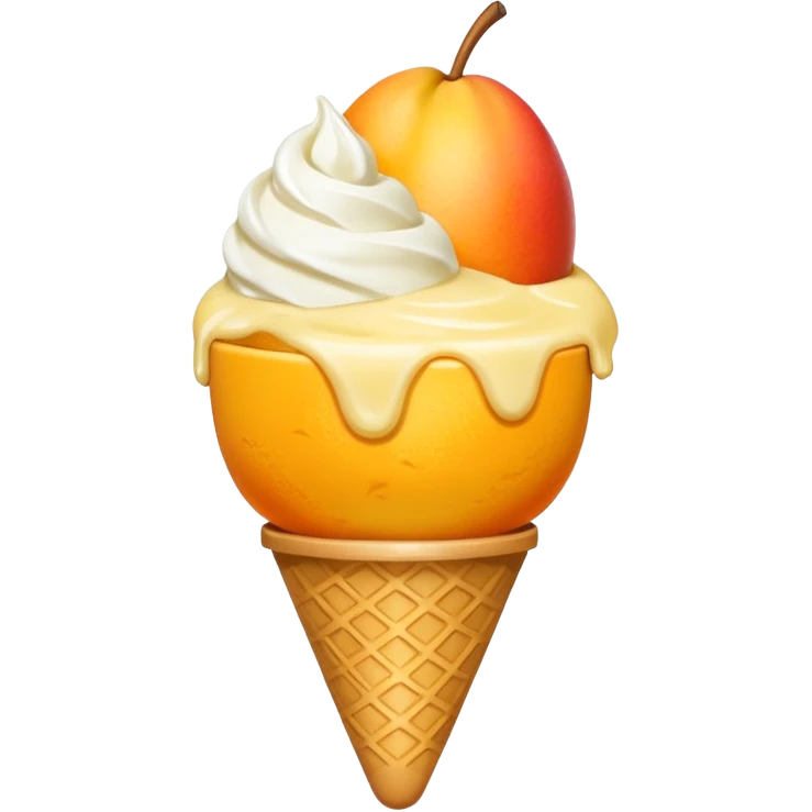 mango and scoop of vanilla ice cream emoji