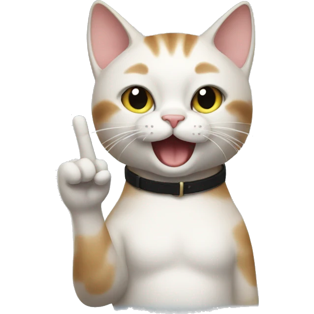 Cat giving the middle finger emoji