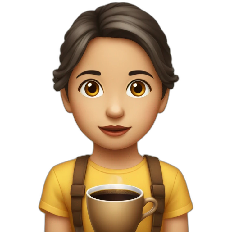Niña de 2 años con pelo y ojos café con 2 moños a los lados de la cabeza emoji