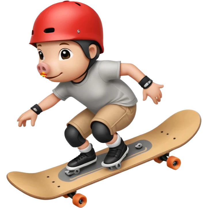 skater pig emoji