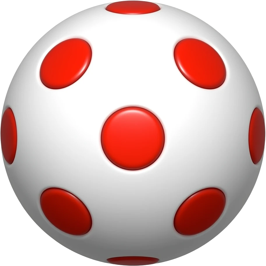White ball with red dots emoji