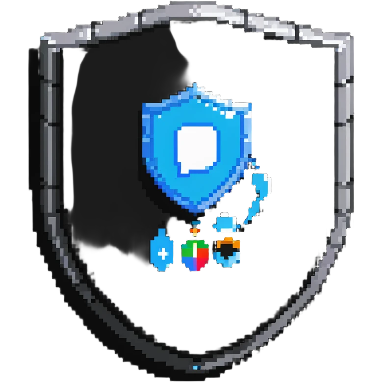 customer service shield with chat bubble and help desk tools emoji