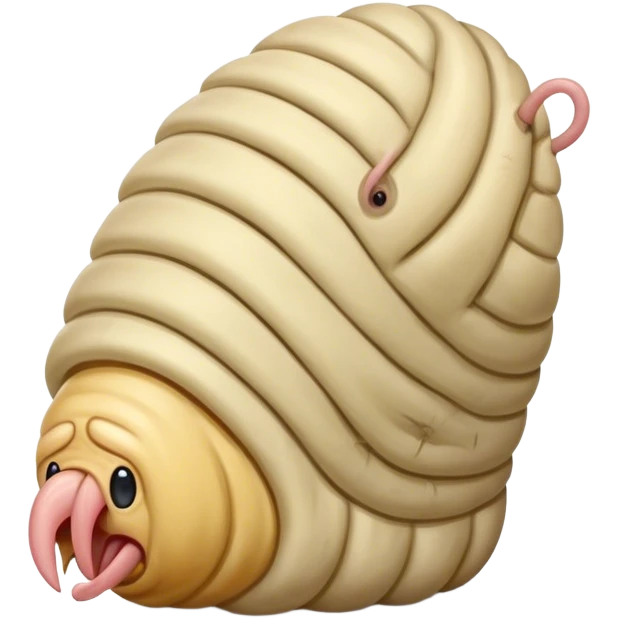 large maggot with short legs and donald trumps head emoji