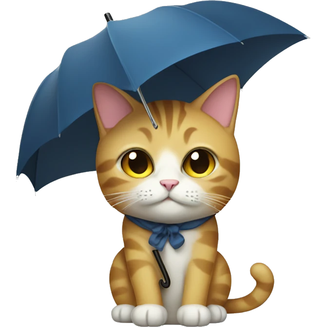 cat with a umbrella emoji