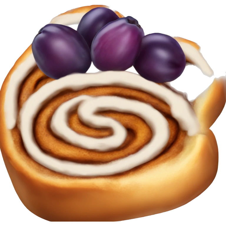 Cinnamon bun topped with plum  emoji