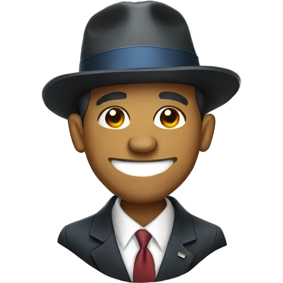 Obama wearing a hat emoji