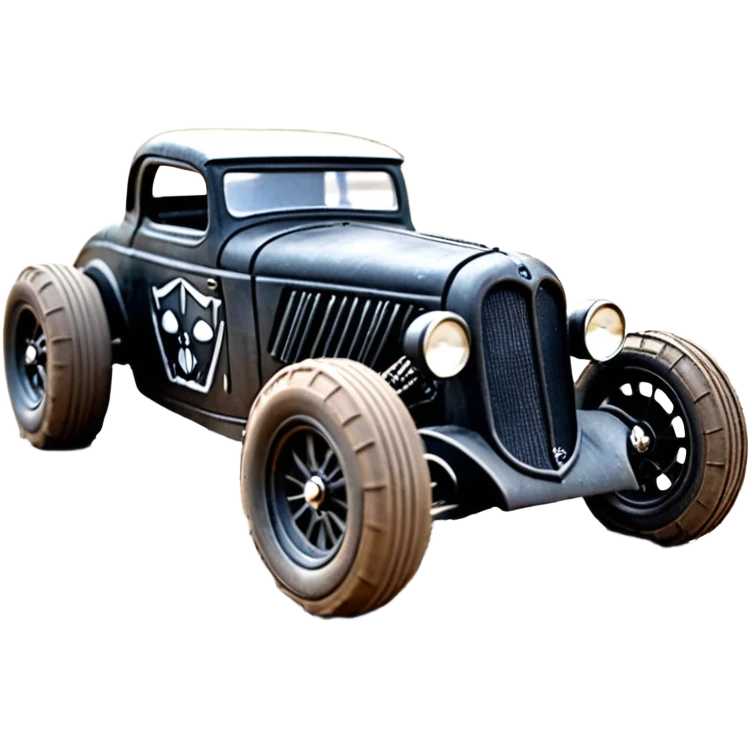 1:10 off-road lcg short wheelbase Basher CatWoman’s 1934 blackened tarnished Darth Vader hotrod ford jaguar rc car (extra wide low profile mud tires without fenders) emoji