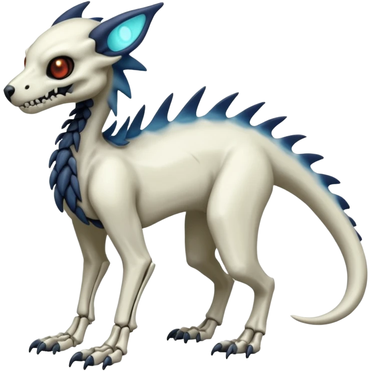 Eldritch Spooky Scary Skeletal Linoone-Absol-Trico-Hybrid (Full body) emoji