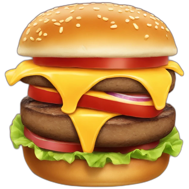 very simple alike emoji burger 🍔 but XL, 2 steaks and 2 cheese emoji