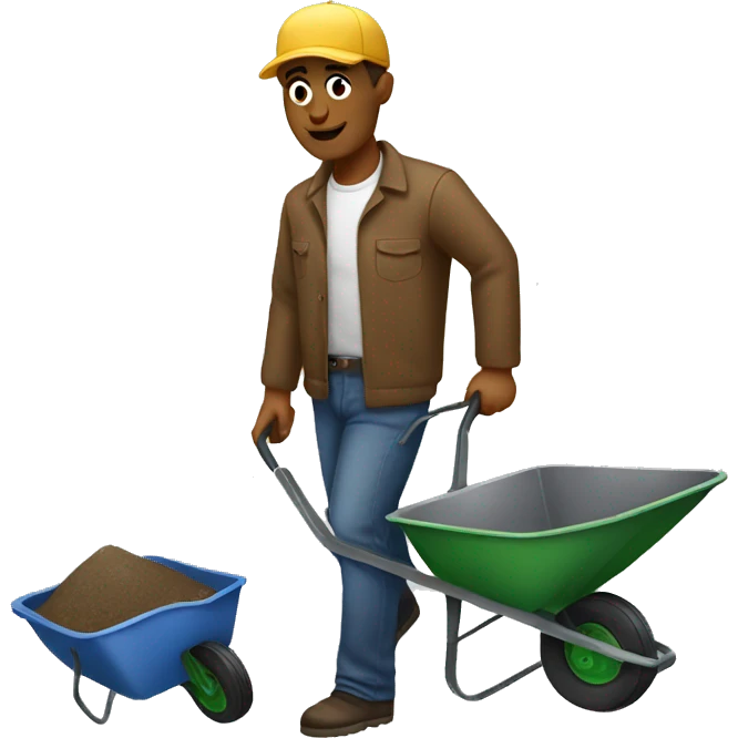 Man with a empty wheelbarrow  emoji