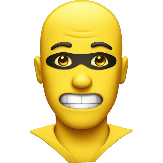Yellow emoji man with a devious plan and face emoji