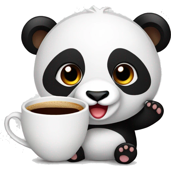 roter panda mit Kaffeetasse emoji