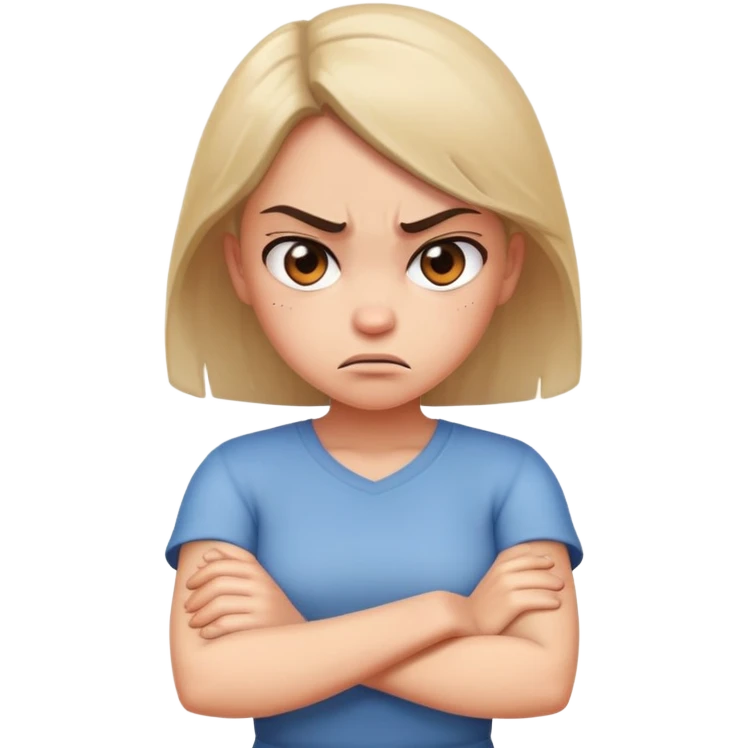 Angry girl with arms crossed  emoji