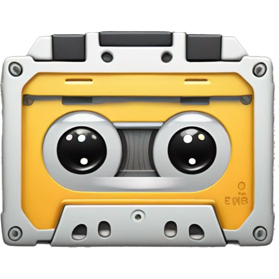 Anthropomorphized Cassette Tape:
A classic cassette tape with wide eyes and a playful grin, holding its spools like little fists. Tape unravels from one side like an arm waving, ready to throw it back to the old-school jams. emoji