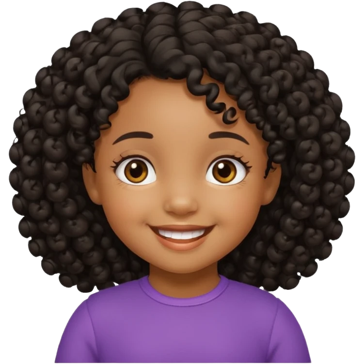 brownskin Black toddler girl with curly black hair emoji