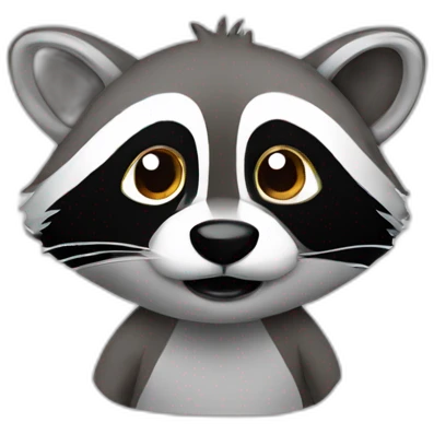 Racoon making a drawing emoji