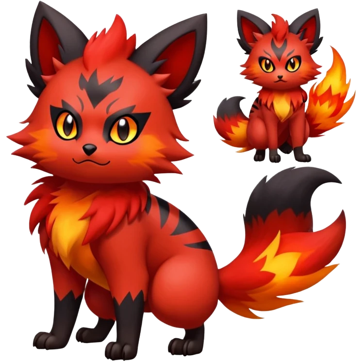 Zorua-Litten-Fakémon-hybrid-creature (full body)  emoji